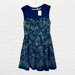 Eva Franco artsy sweetheart illusion neck dress